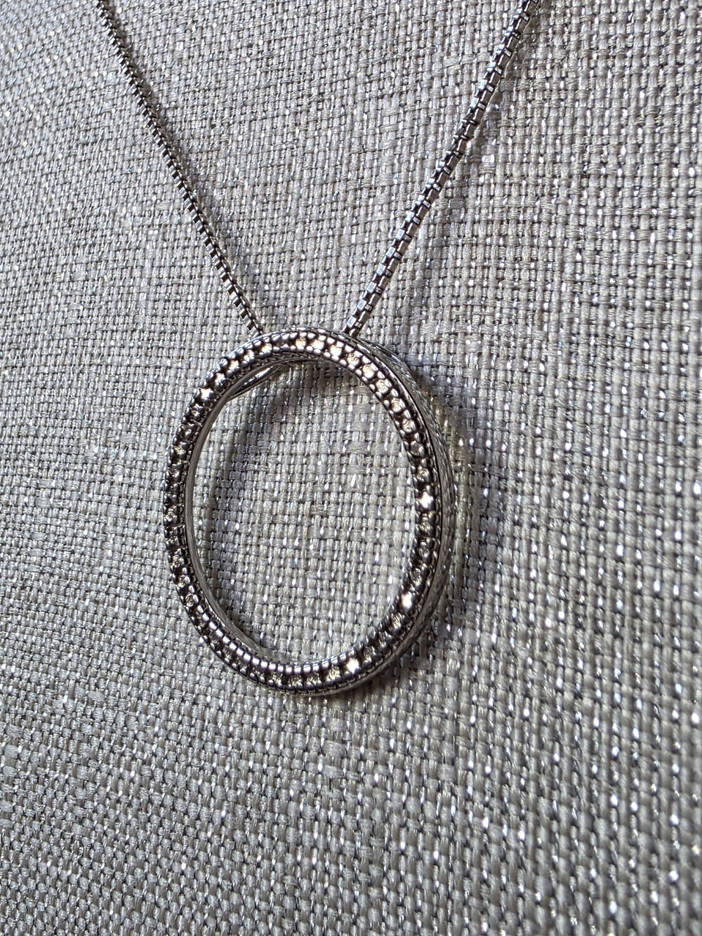 925 sterling silver pave eternity circle pendant 18" necklace - Picture 5 of 16